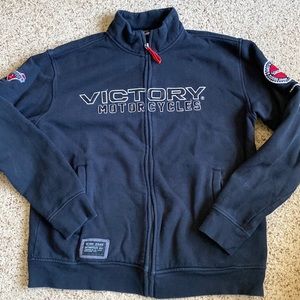 Victory motorcycle black zip up sweatshirt